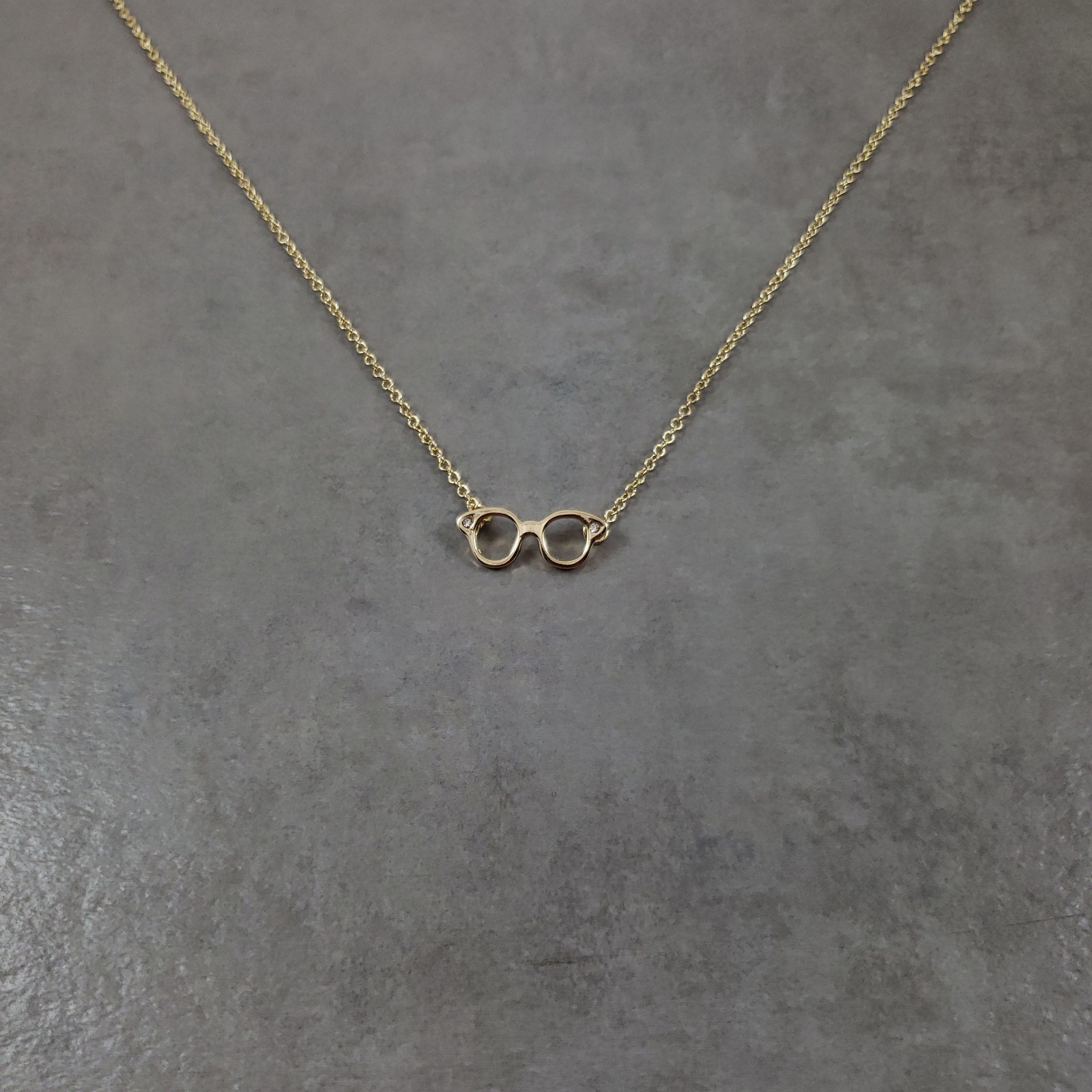 Glasses GOLD Plated Necklace Gift Box Spectacles Optical Eyesight Eyes Pupils