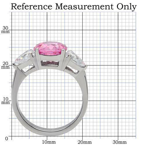 TK164 – High polished (no plating) Stainless Steel Ring with AAA Grade CZ in