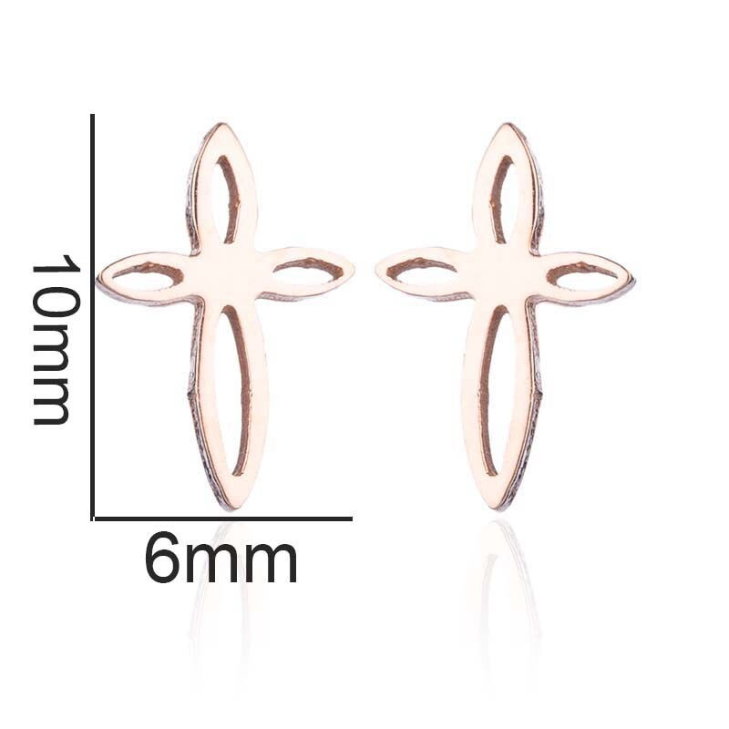 2pairs stainless steel Cross earrings, 4 colors Jewelry Wholesale FJS111-181