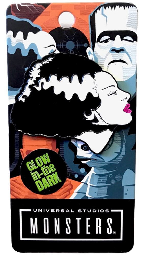 Authentic UNIVERSAL Bride of Frankenstein Glow In The Dark Enamel Pin NEW