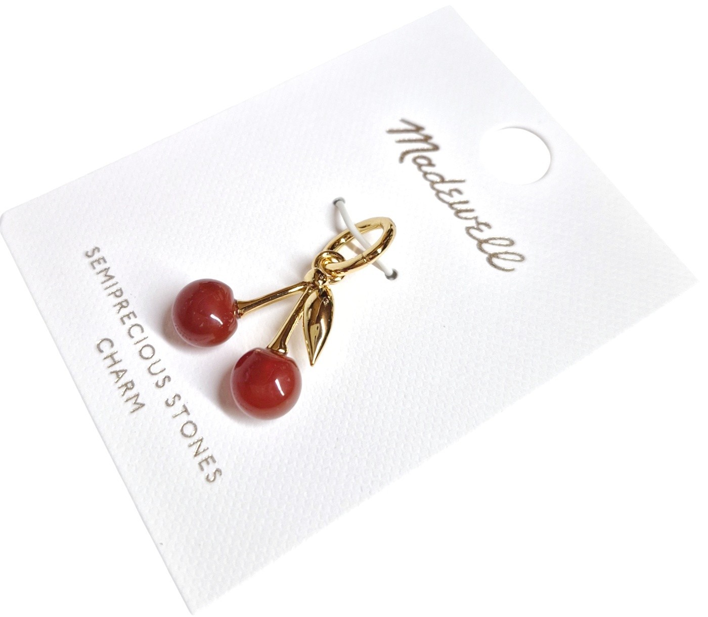 Madewell Semiprecious Cherry Charm Antique Gold Red Brass Nickel Safe NZ803 New