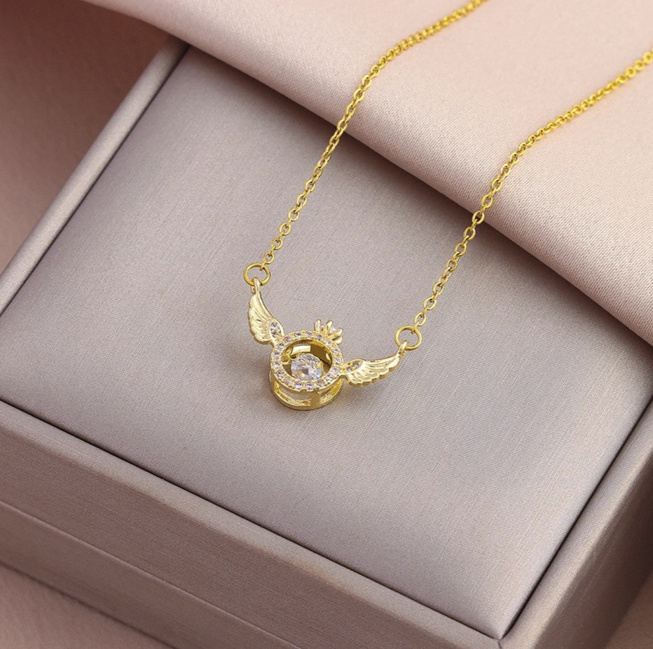 1pc Beating Heart Pendant Necklace Stainless Steel Clavicle Chain – NEW