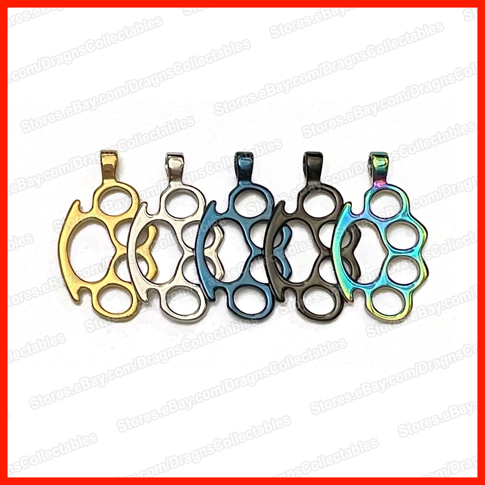 Cool Biker punk rock metal brass knuckle dusters stainless steel necklace – GOLD