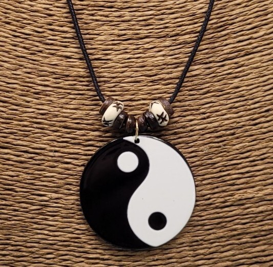 Yin yang necklace Tao necklace balance necklace symbol necklace 90s necklace