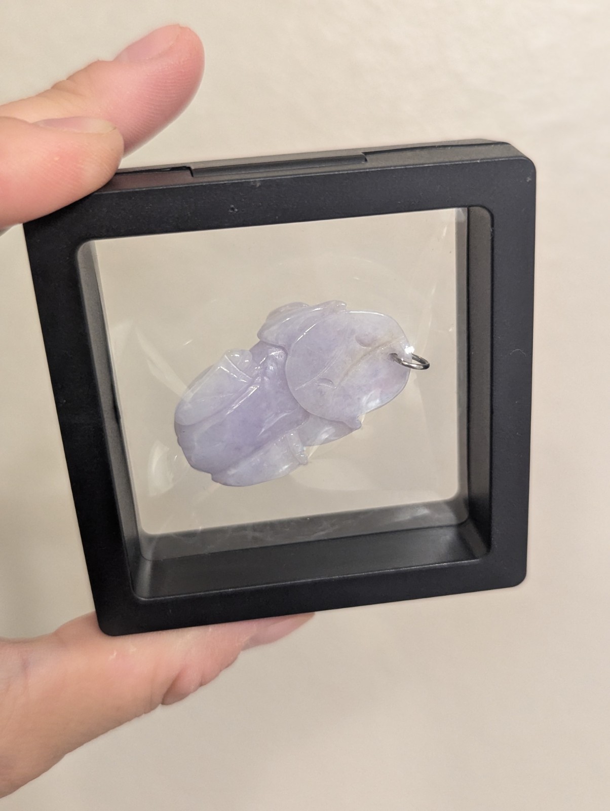 Jade Pixiu Dragon Lavender Purple Jade Pendant, Strong Color, Large, Untreated