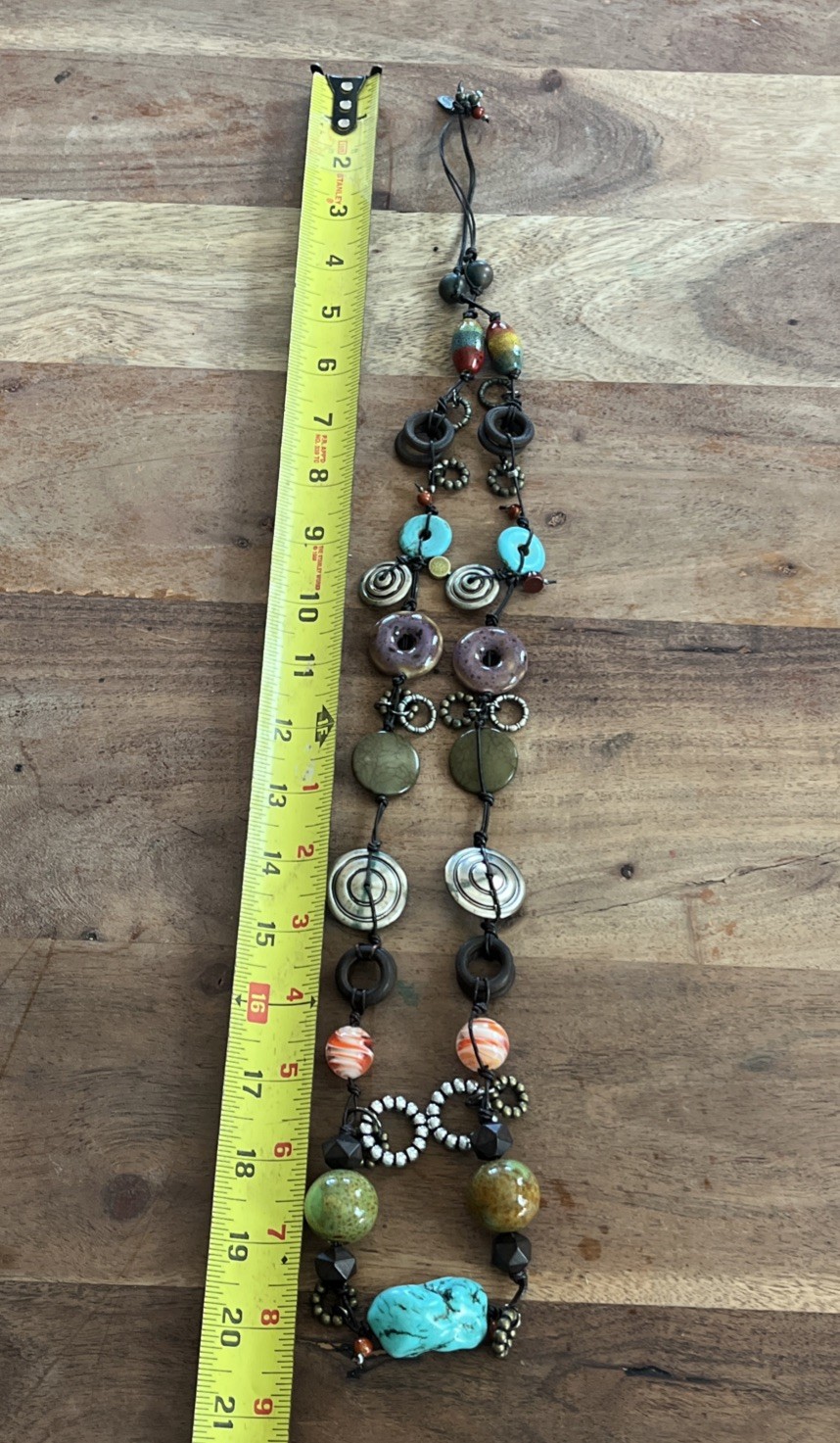 Treska Wooden, Plastic, Glass, MOP, Wooden, And Metal Bead Necklace