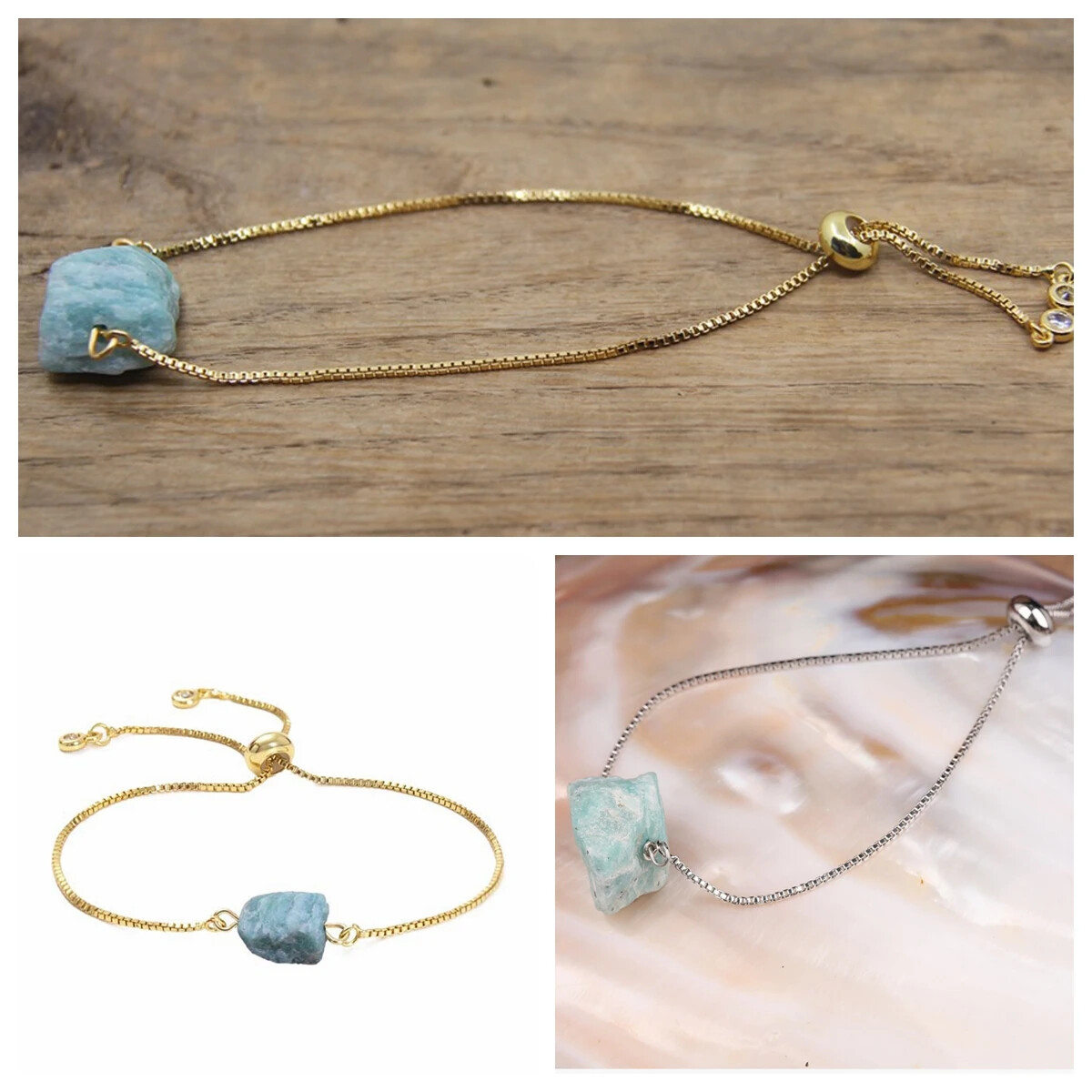 New Product Launch Irregular Raw Ore Three Types of Chain Women’s Bracelet