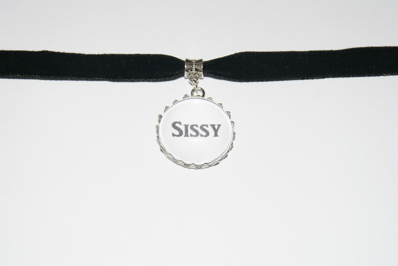 Sissy Black Velvet Choker Necklace Jewellery Fetish Bondage Sub Cuckold Collar