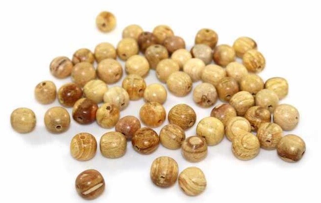 Palo Santo Round Prayer Beads 9mm Average For Japa Mala. Pack (100 Units)