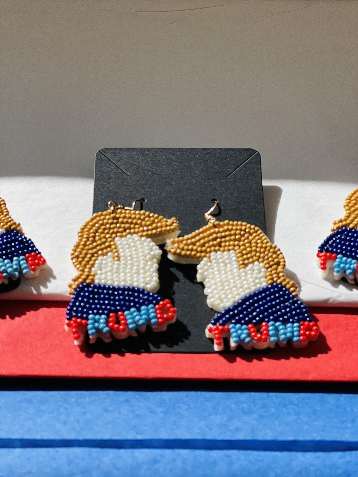 Donald Trump Beaded Profile Women’s Dangle Earrings Trump MAGA