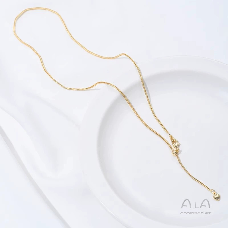 1Piece 14K Gold Plated Snake Chain Necklace Length 18 Inch with Slide End GBF151