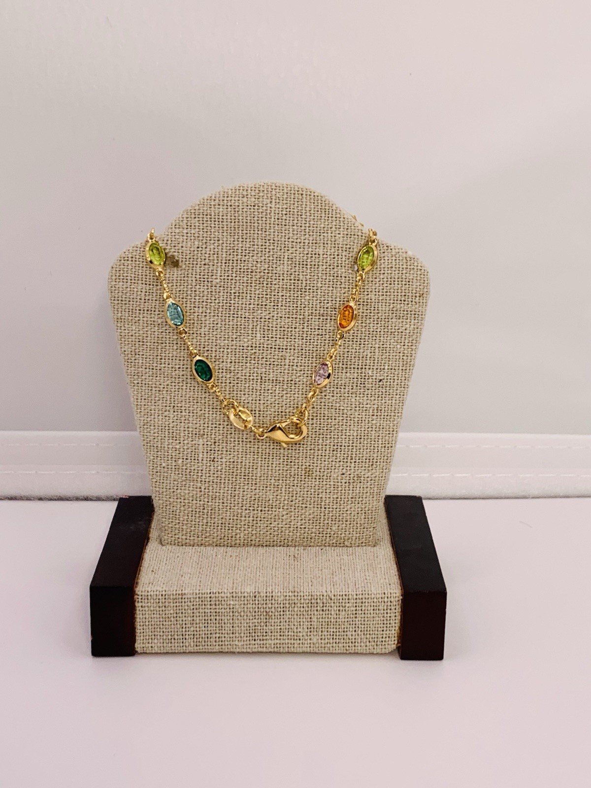 15.2” Long,18K Gold Filled 5.07 Gram, 4.9mm Wide Stone Necklace (#SN1)