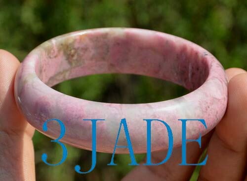 60mm Natural Rhodonite Gemstone Bangle Bracelet