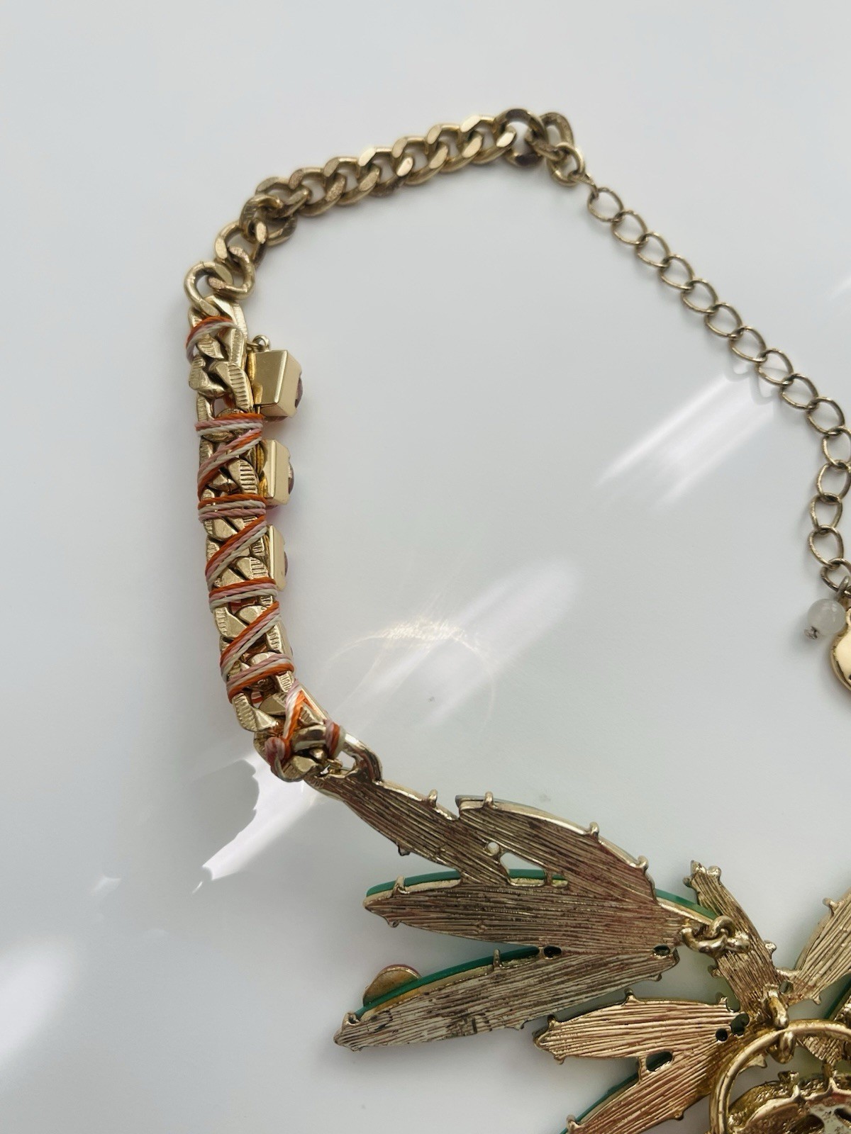 Betsey Johnson Very Large Rhinestone Pineapple Pendant Statement Necklace 18″