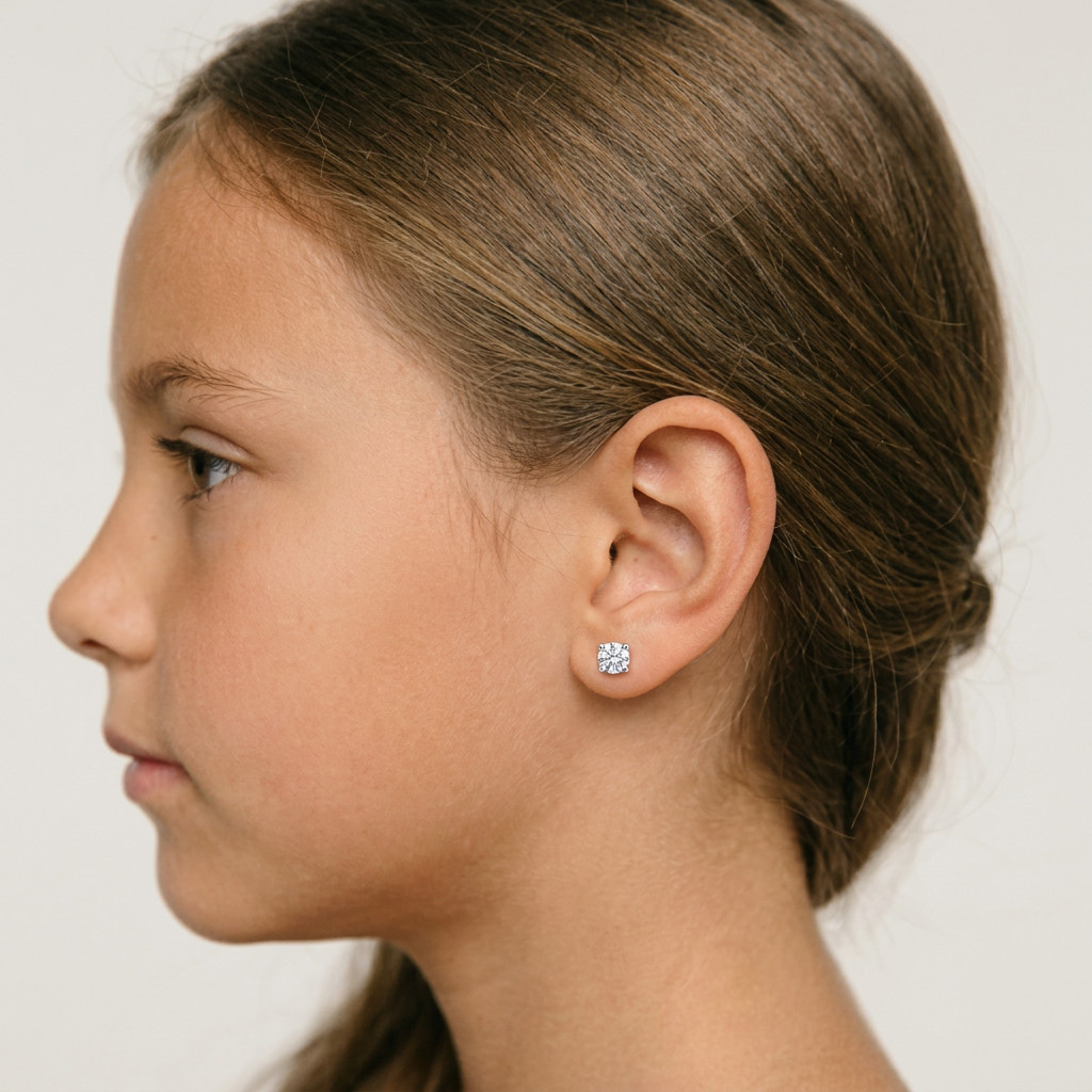 Sterling Silver 925 Solid Round Brilliant Cut Cubic Zirconia Stud Gift Earrings