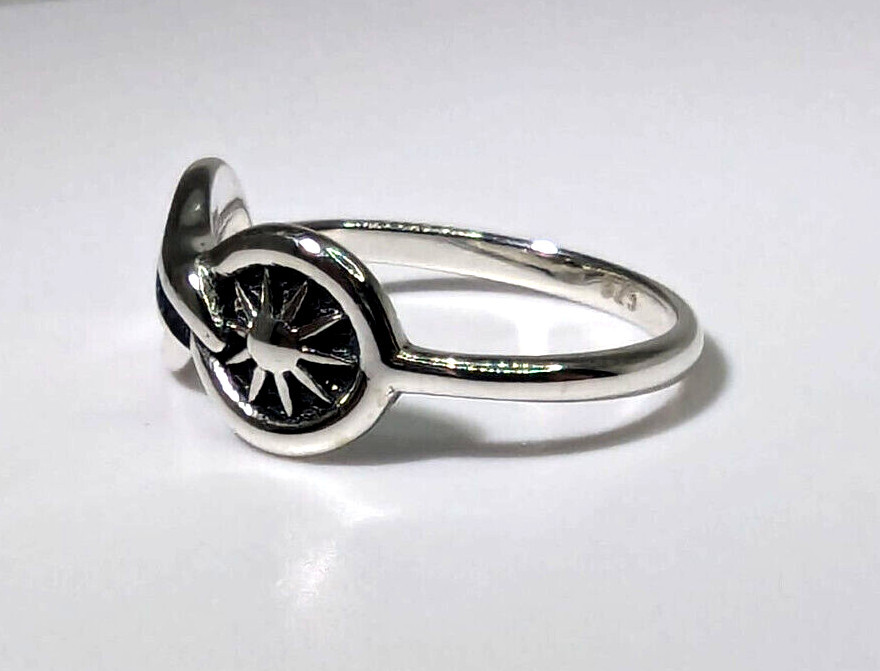 Infinity Snake Moon Sun 925 Sterling Silver Ring Available in Size 5 to 10 NEW