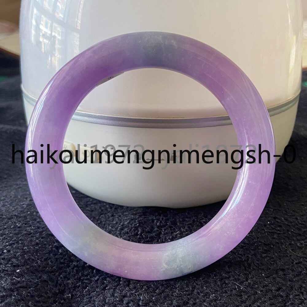 Certified Grade A Lavender 59-60mm Burma Jade jadeite Circle Bangle Bracelet