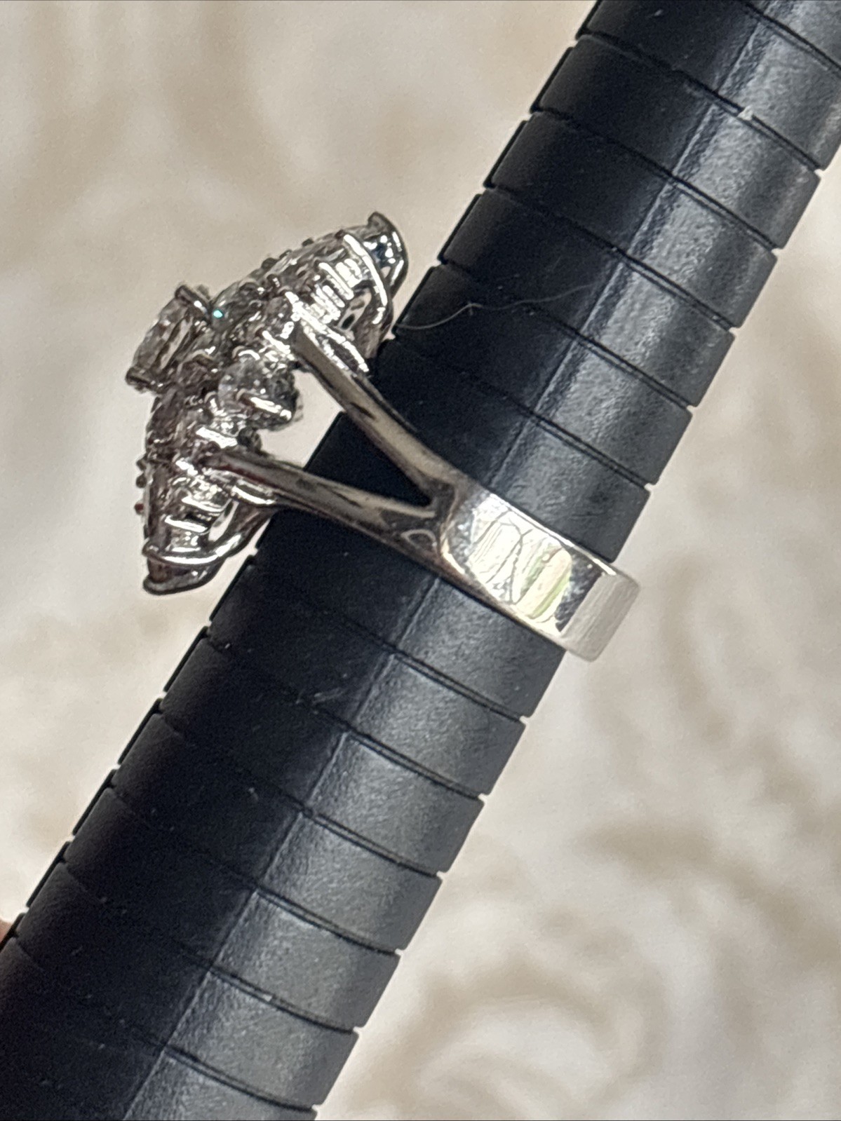 Park Lane Incredible Ring Size 8 Vintage Retired Silver Tone Cz Cluster See Pics