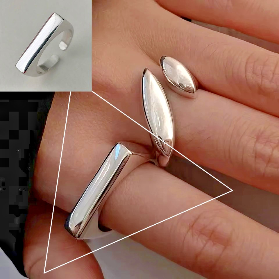 VENTFILLE 925 Sterling Silve Flower Ring for Women Gift Hollow Out Design Retro.