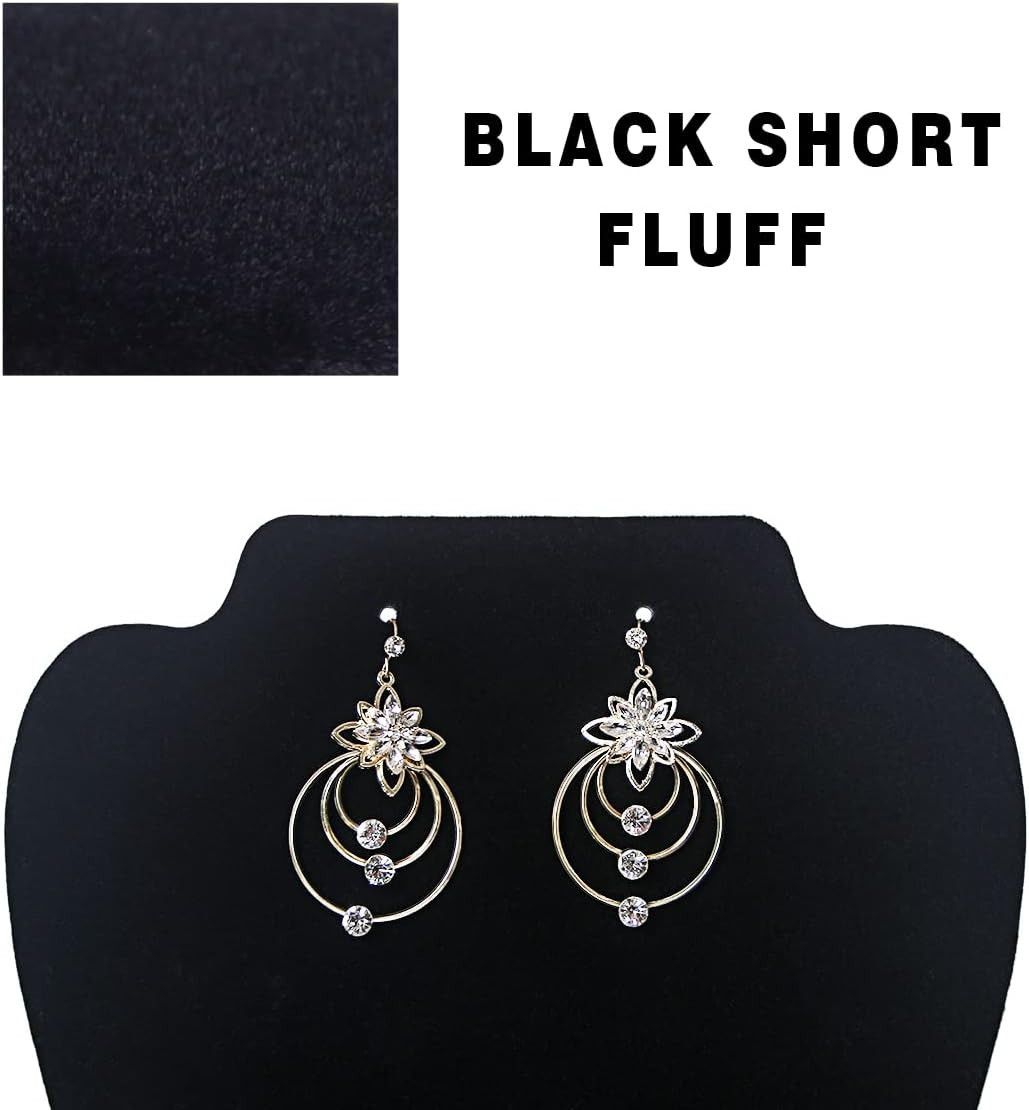 4 Pcs/Set Velvet Necklace Display for Selling 4Pcs Style1, Black