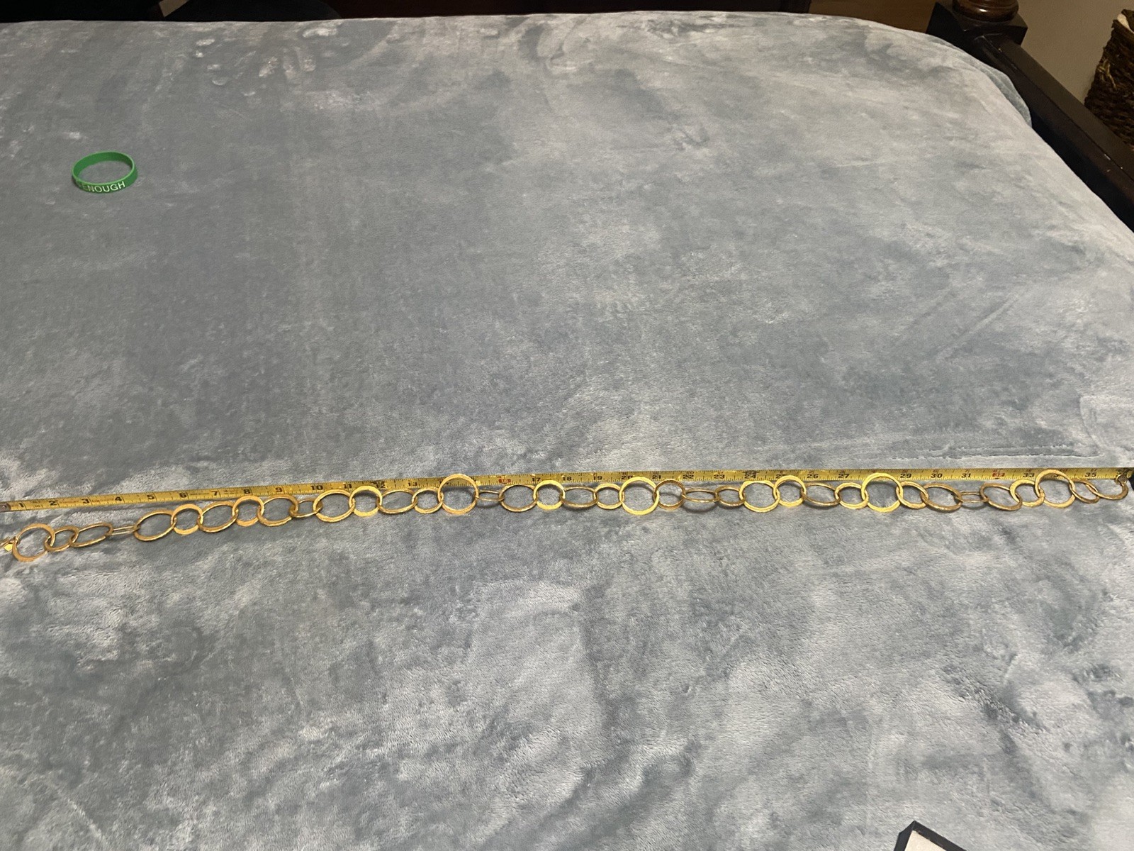 Kenneth Lane Gold-Plated Hammered Link Circle Necklace-38 inches