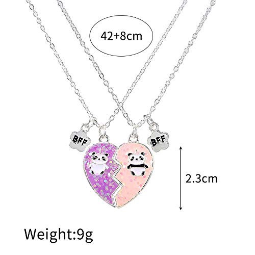 COLORFUL BLING 2Pcs/Set Best Friends Broken Heart Puzzle Rainbow Koala Pendan…