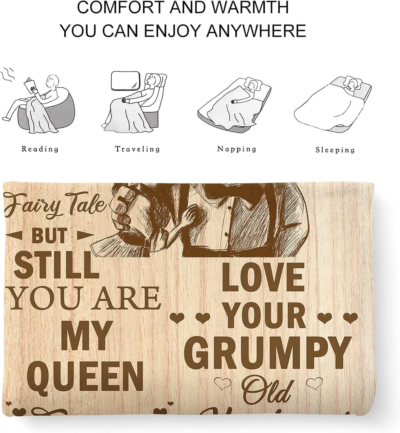 Encouraging Thoughts Blanket for Wives – Comforting Gifts for Healing 60x50in