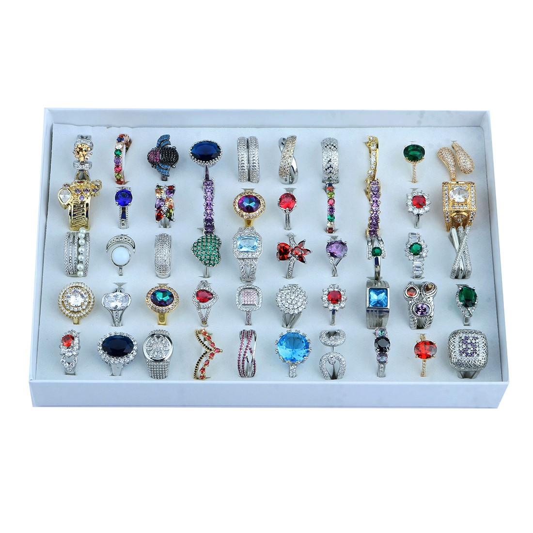 20Pcs Mixed Crystal Rings Bulk Wholesale Fashion Jewelry For Women New US