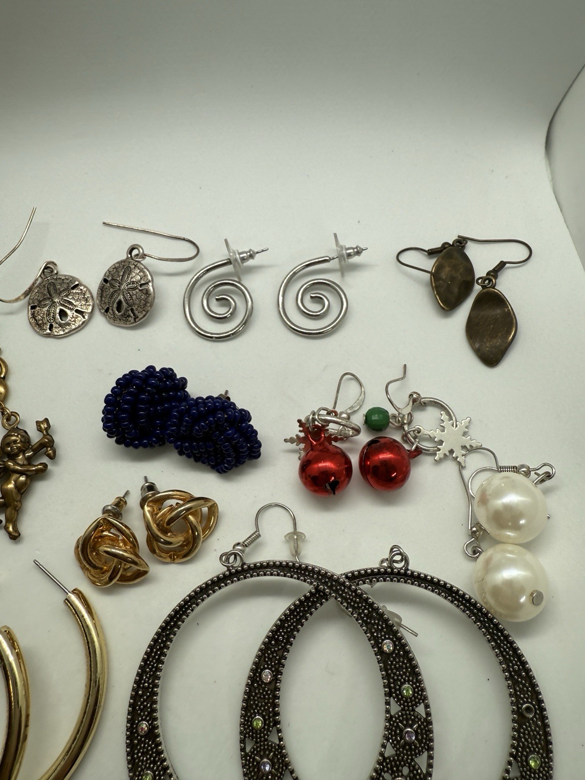 20 Pairs of Post Or Tangly Earrings for Pierced Ears /gold /silver Tones