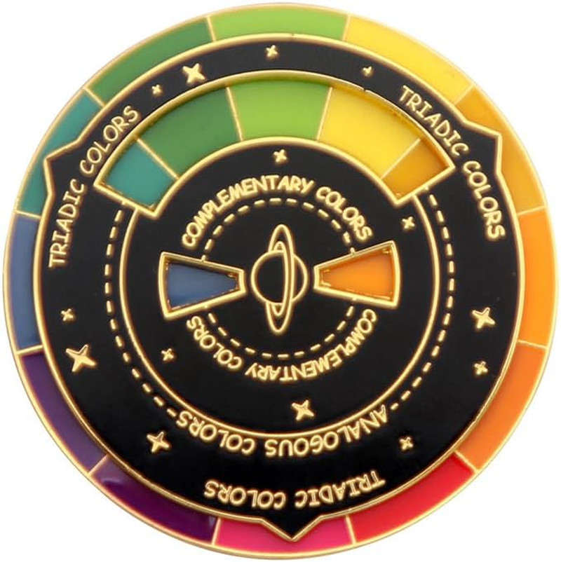 Color Wheel Enamel Pins – Creative Spinning Color Wheel Lapel Pins – Aesthetic A