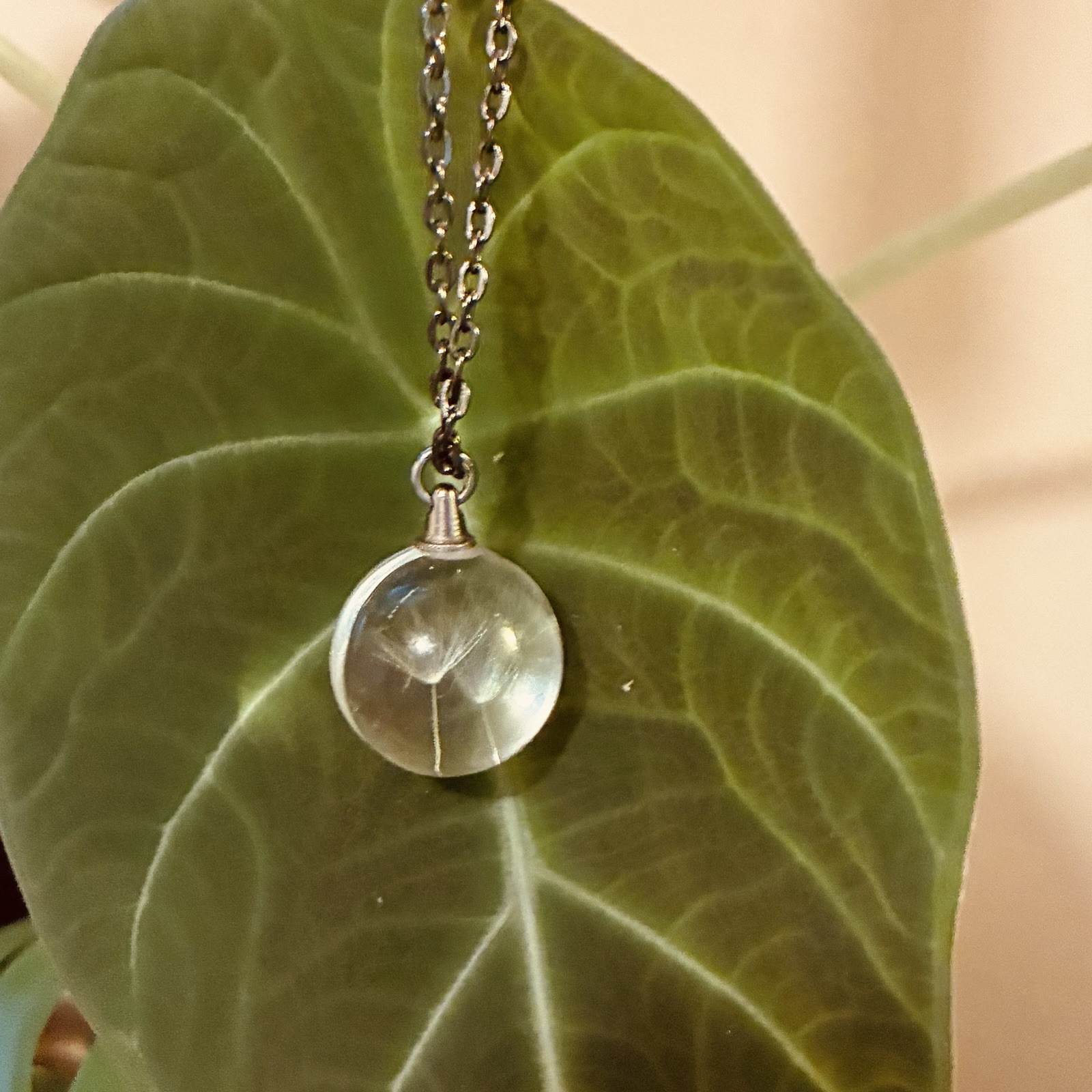 Real Dandelion Wish Necklace Botanical Nature Jewelry One of a Kind Gift Unique