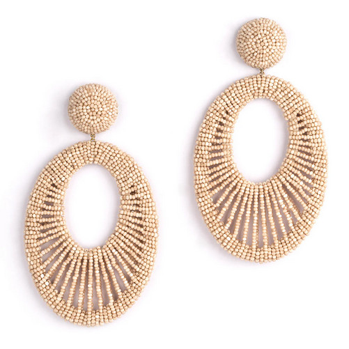 $245.00 Deepa Gurnani Cypress Earrings In Beige- One Size