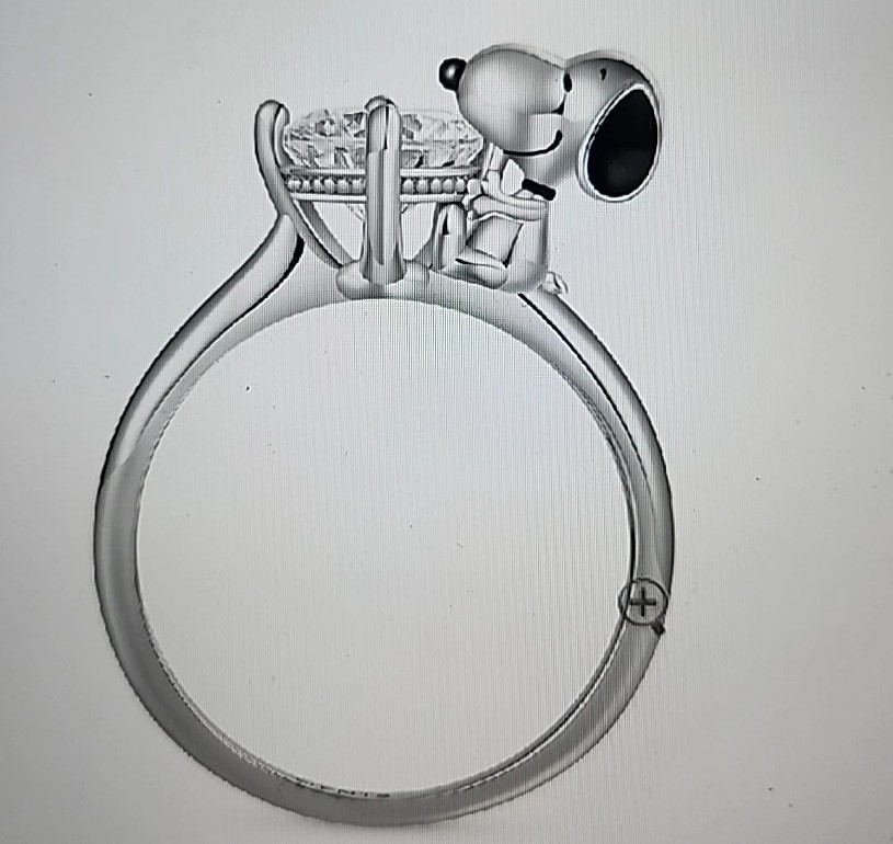 Peanuts Snoopy Hug Ring Size 7 925 Silver