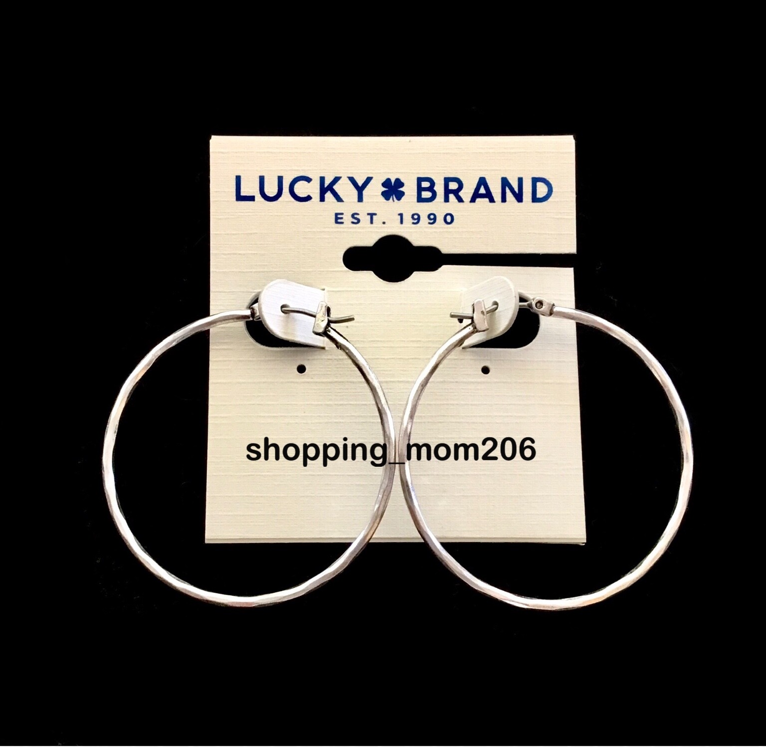 Lucky Brand Silver Tone Hoop Earrings