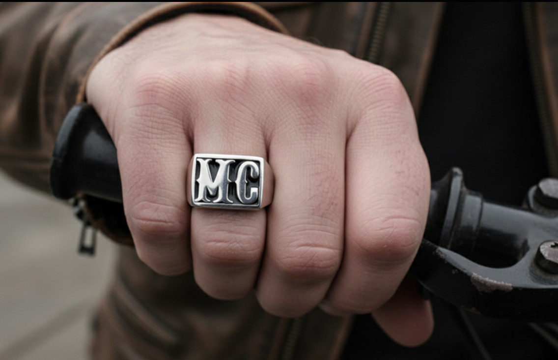 Big Stainless Steel MC Motorcycle Biker Ring 167