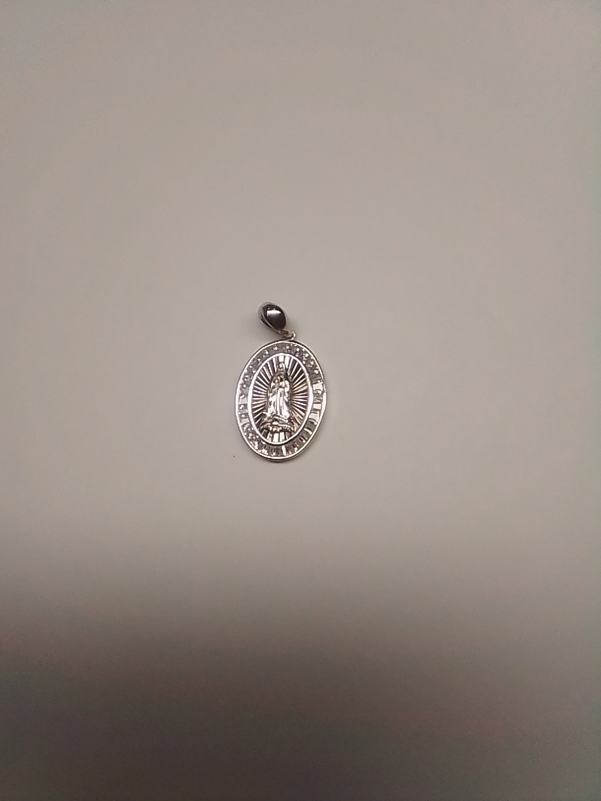 Sterling Silver 925 Unisex Guadalupe Pendant With Cubic Zirconia