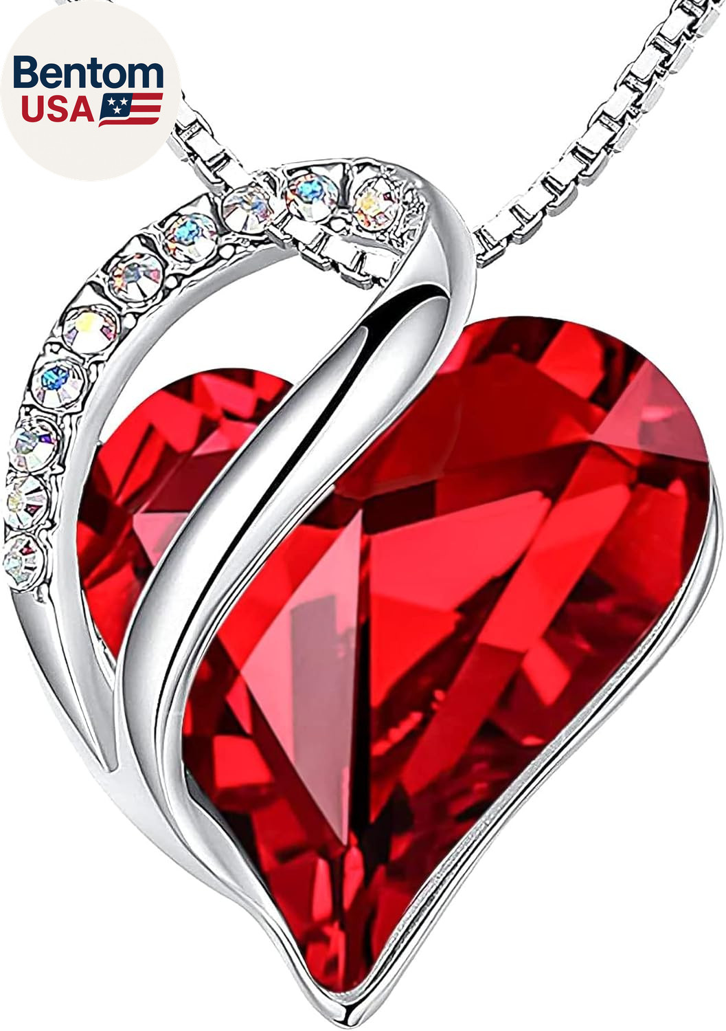Necklaces for Women, Infinity Love Birthstone Heart Crystal Pendant, Birthday Je