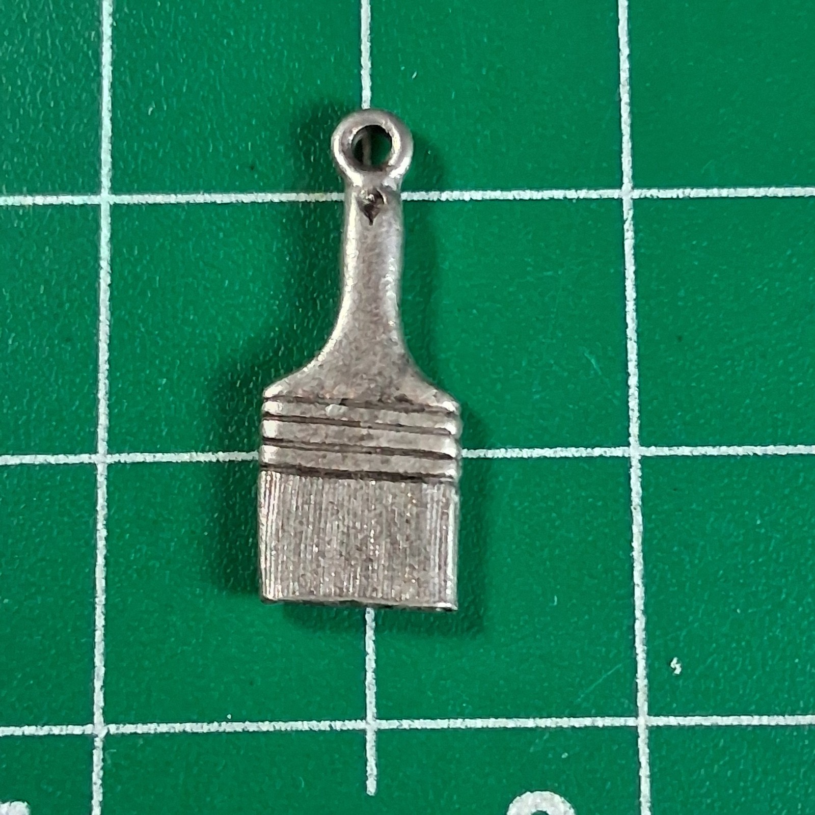 Vintage Silver Tone Paint Brush Charm