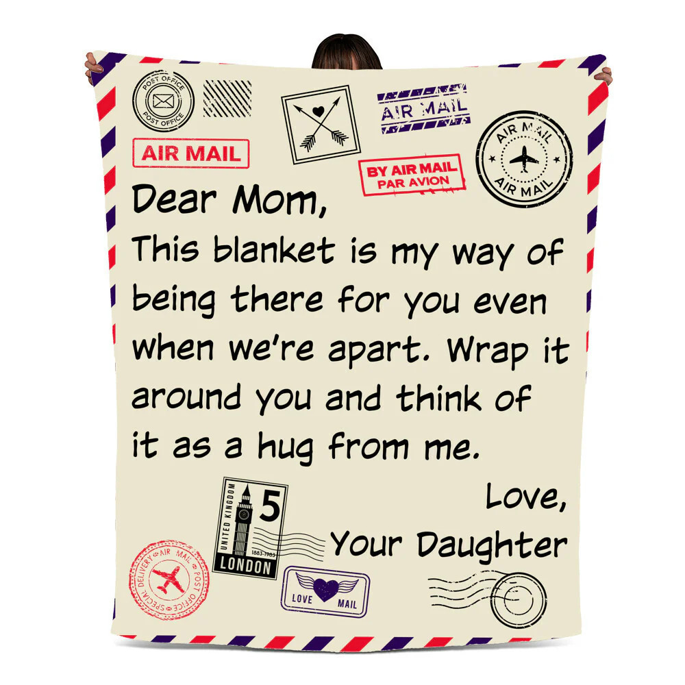 Mom Jersey Fleece Letter Blanket 50″ x 60″