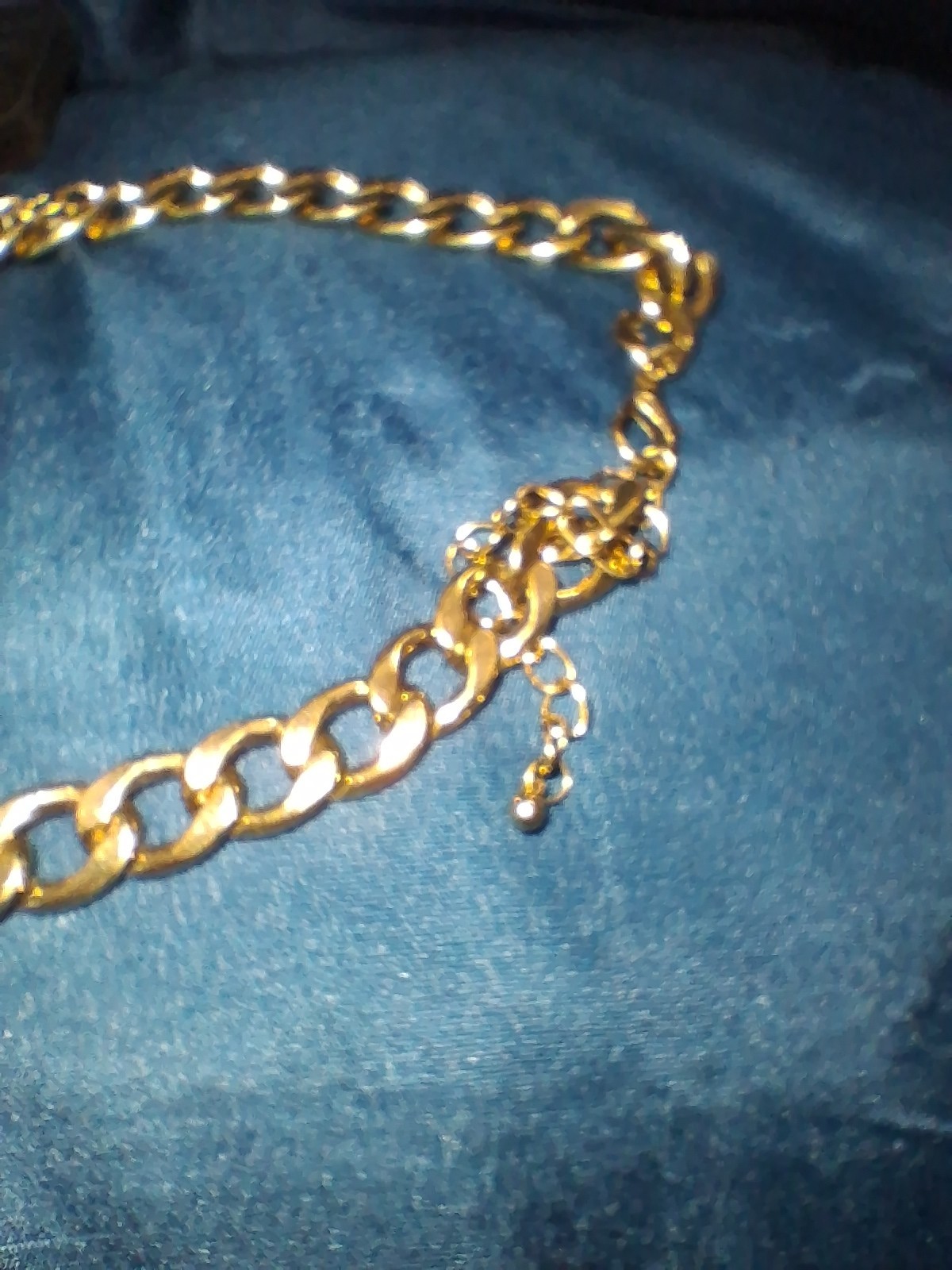 Gold Tone Layered Multi-Strand Statement Necklace Clear Rhinestone Crescent