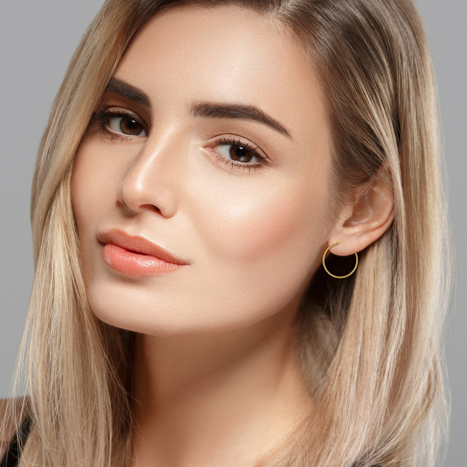 2pcs Women Round Circle Hoop Dangle Drop Earrings Ear Studs 15-45mm Silver/Gold