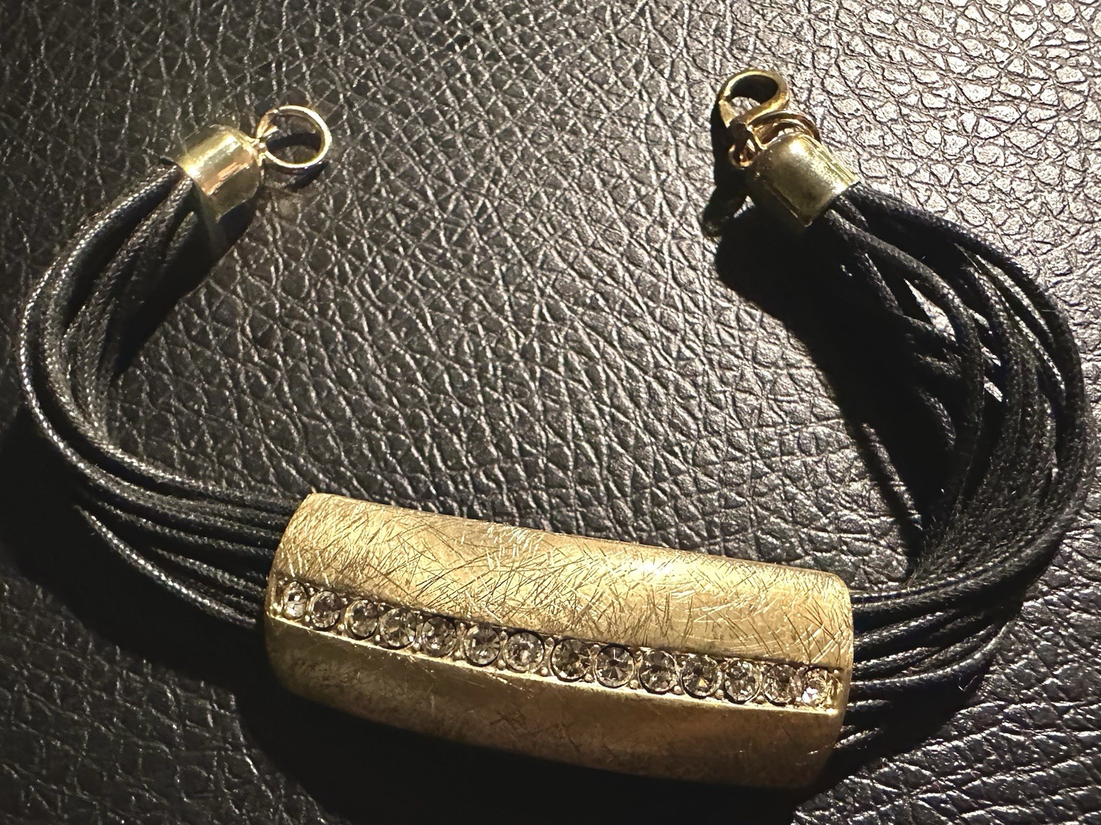 multi-strand black cord bracelet