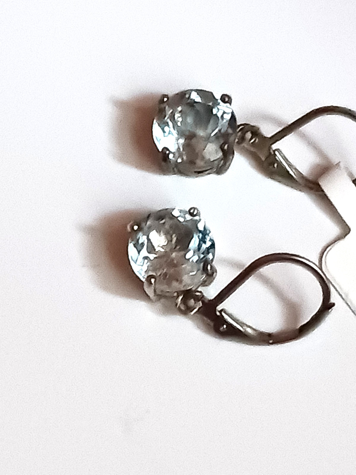 VERY COOL SKY BLUE TOPAZ STERLING SILVER LEVER BACKED EARRINGS