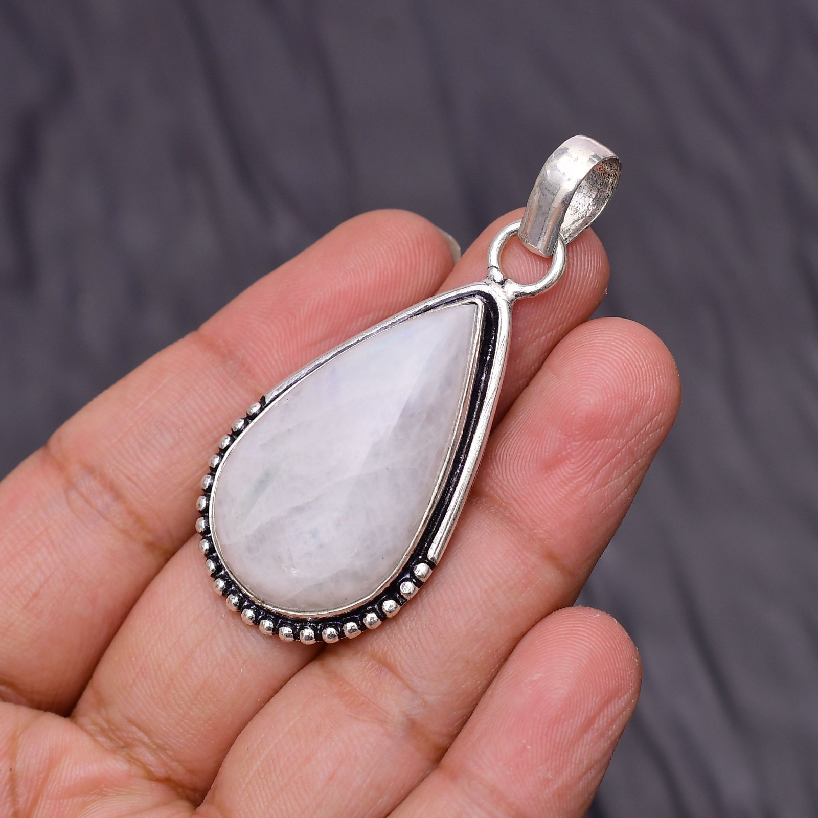Moonstone Gemstone 925 Sterling Silver Jewelry Pendant 2.16″
