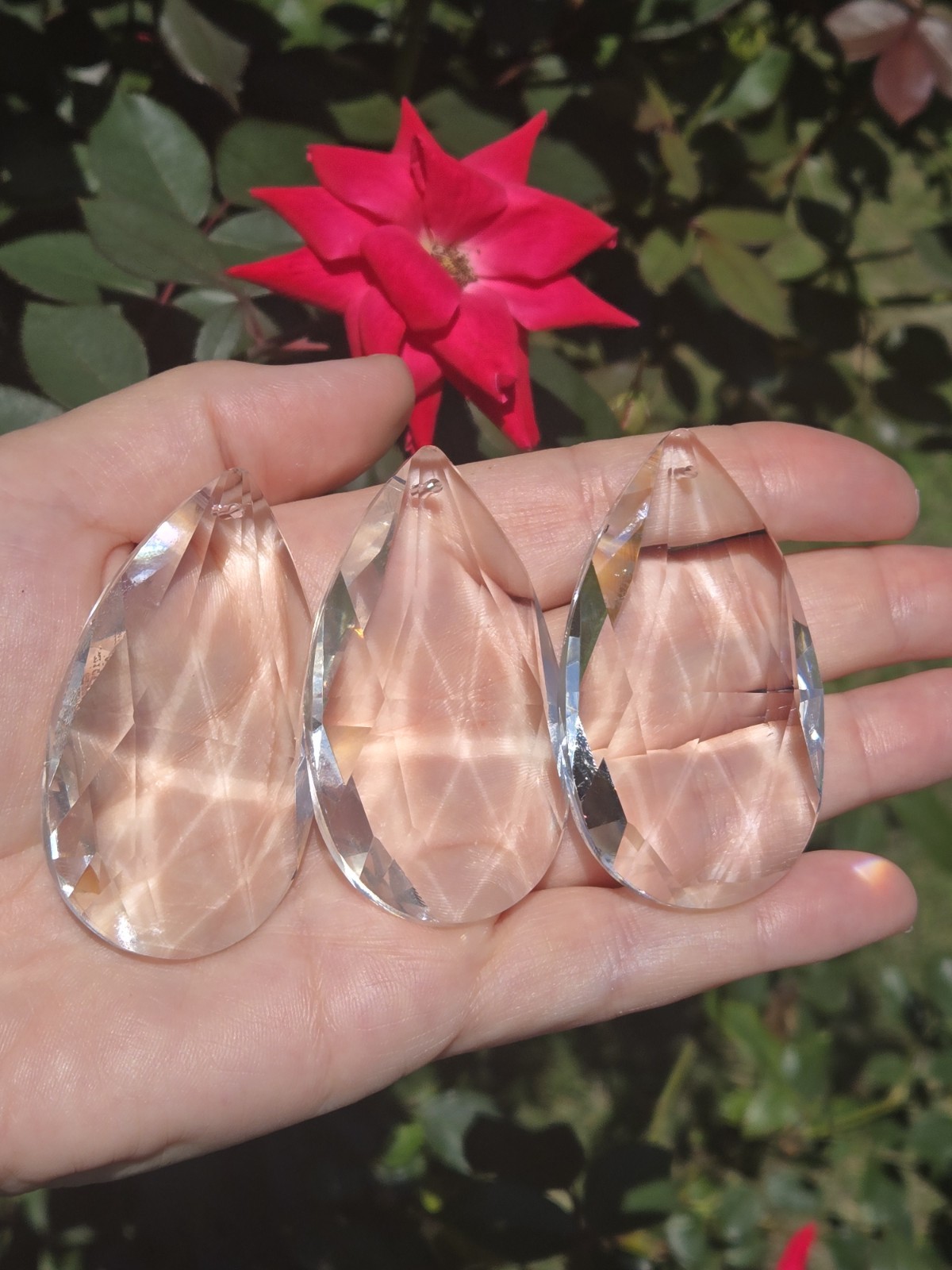 Beautiful Fauceted Glass Crystal Tear Drop Pendant