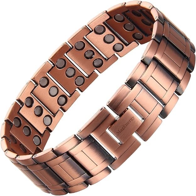 MagEnergy Copper Bracelet for Men, 3-Row Magnet Design Free Shipping
