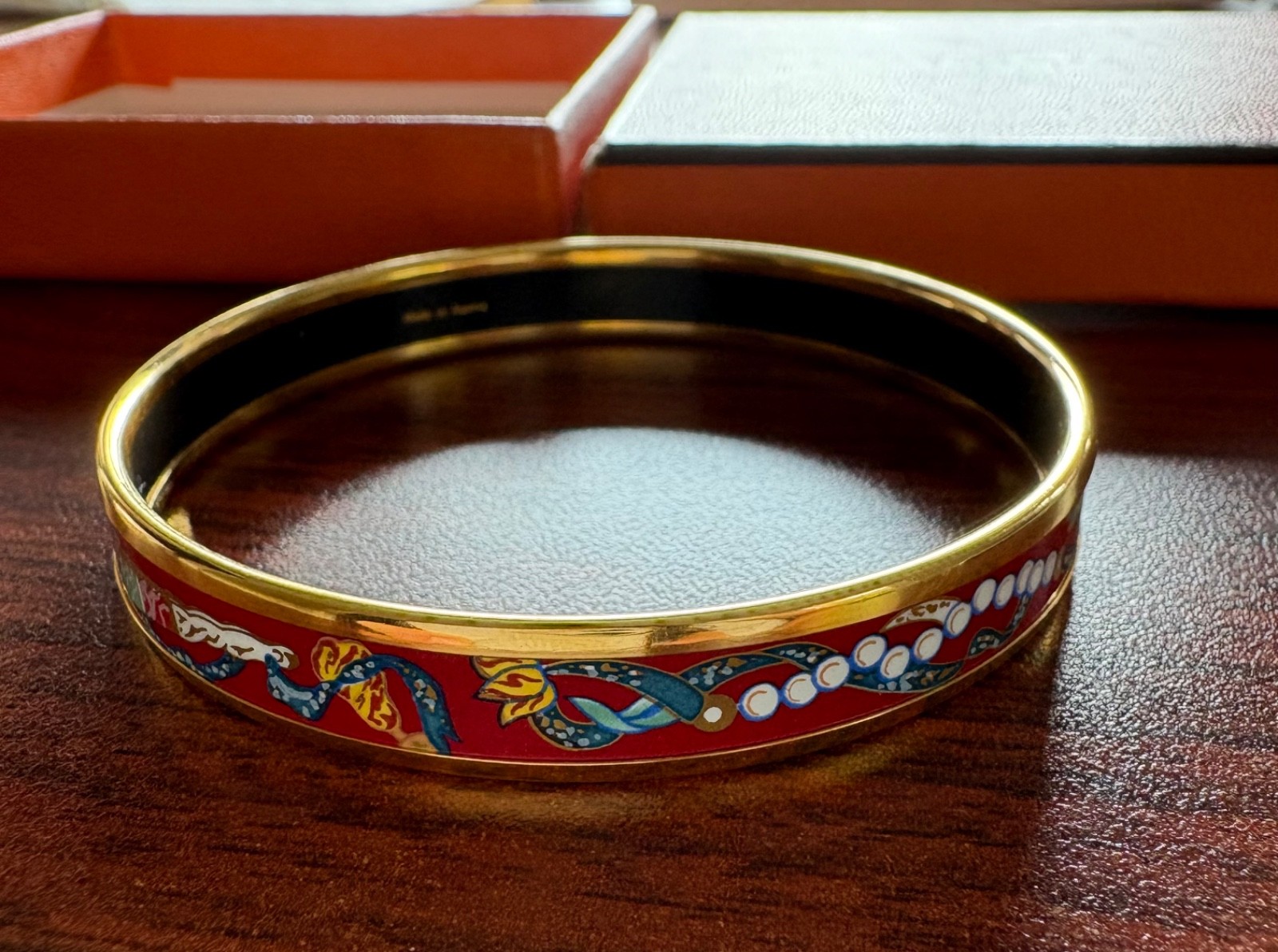 Narrow hermes bracelet enamel
