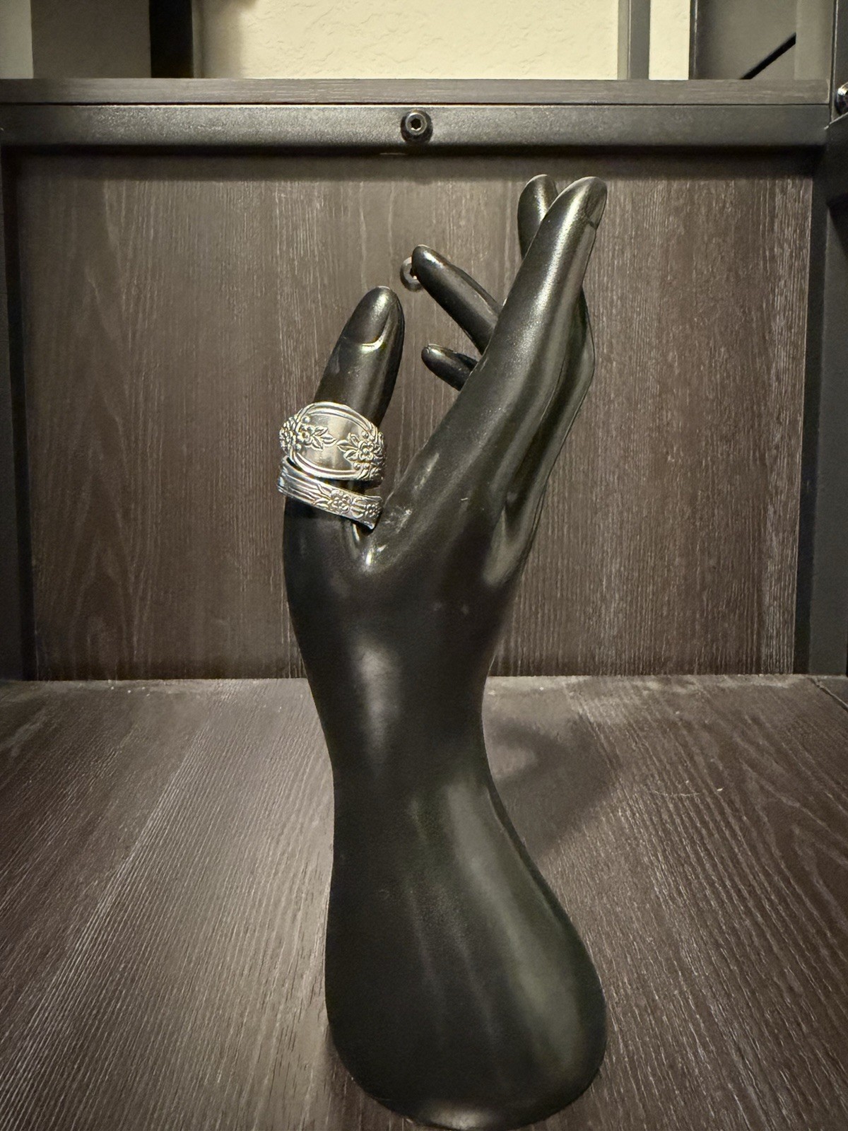 Handmade Floral Spoon Ring Size 9-9.5