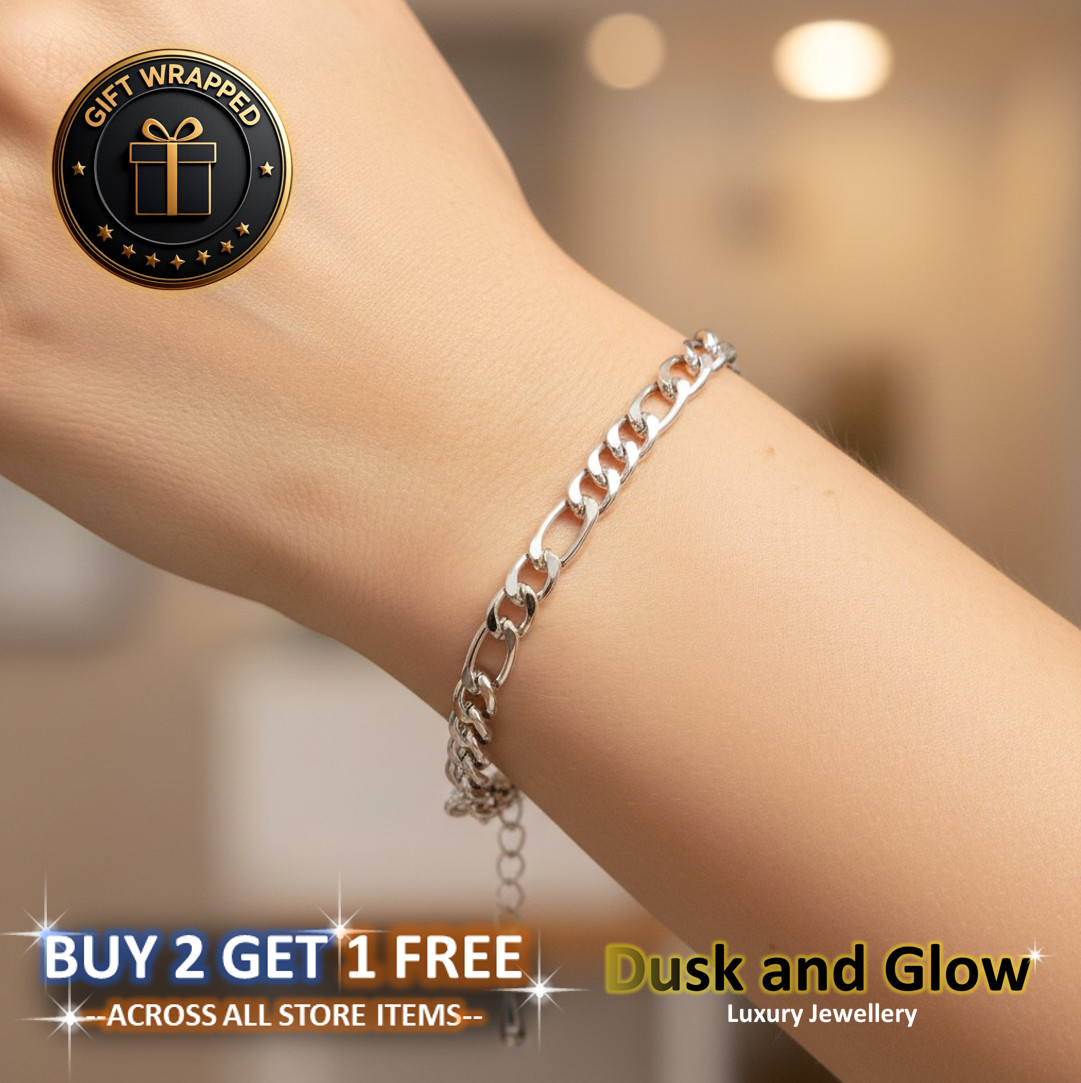 Silver Cuban Link Bracelet Fashion Women Ladies Girls Jewellery Gift NEW UK