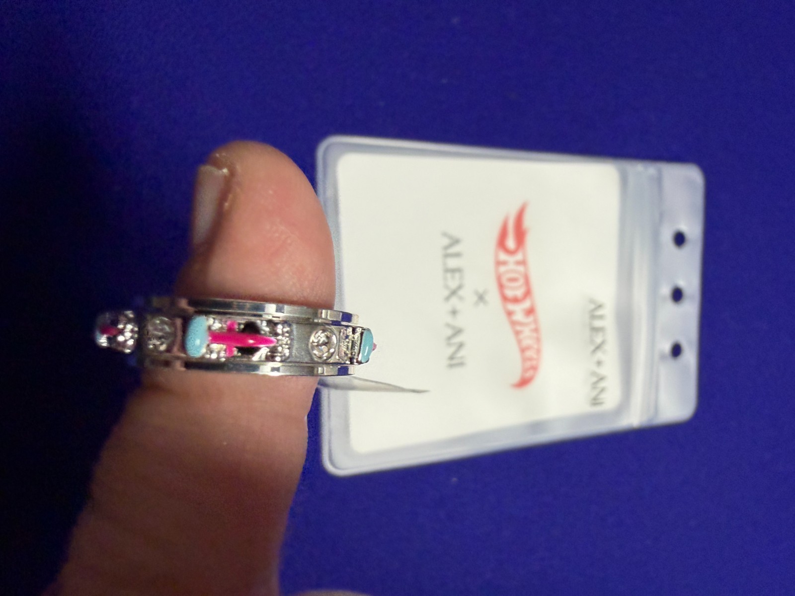 Alex And Ani Hot Wheels Fidget Ring Size 7 With Spinning Band NEW